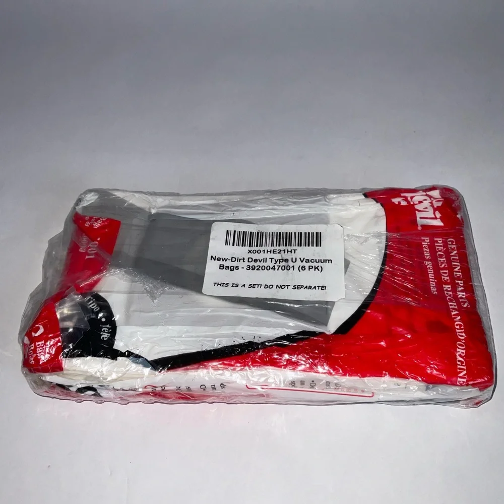 6 Dirt Devil Vacuum Bag Type U Featherlite Platinum Breeze Upright 3-920047-001